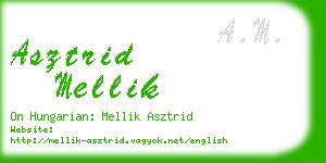asztrid mellik business card
